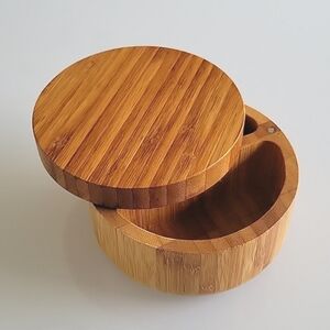 Bamboo Wood Salt Box with Swivel Lid